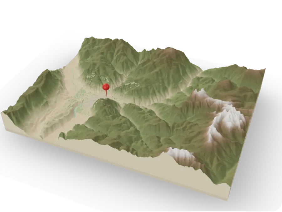 A relief model of the Bolzano valley.