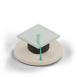 Clay model of a graduation cap